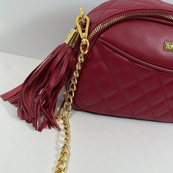 NWOT NWD Joy & Iman Red Diamond Quilted Leather Purse - Picture 3 of 15
